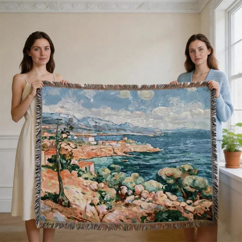 Gobelínová deka ve stylu Van Gogha, bavlněná směs, potah na pohovku