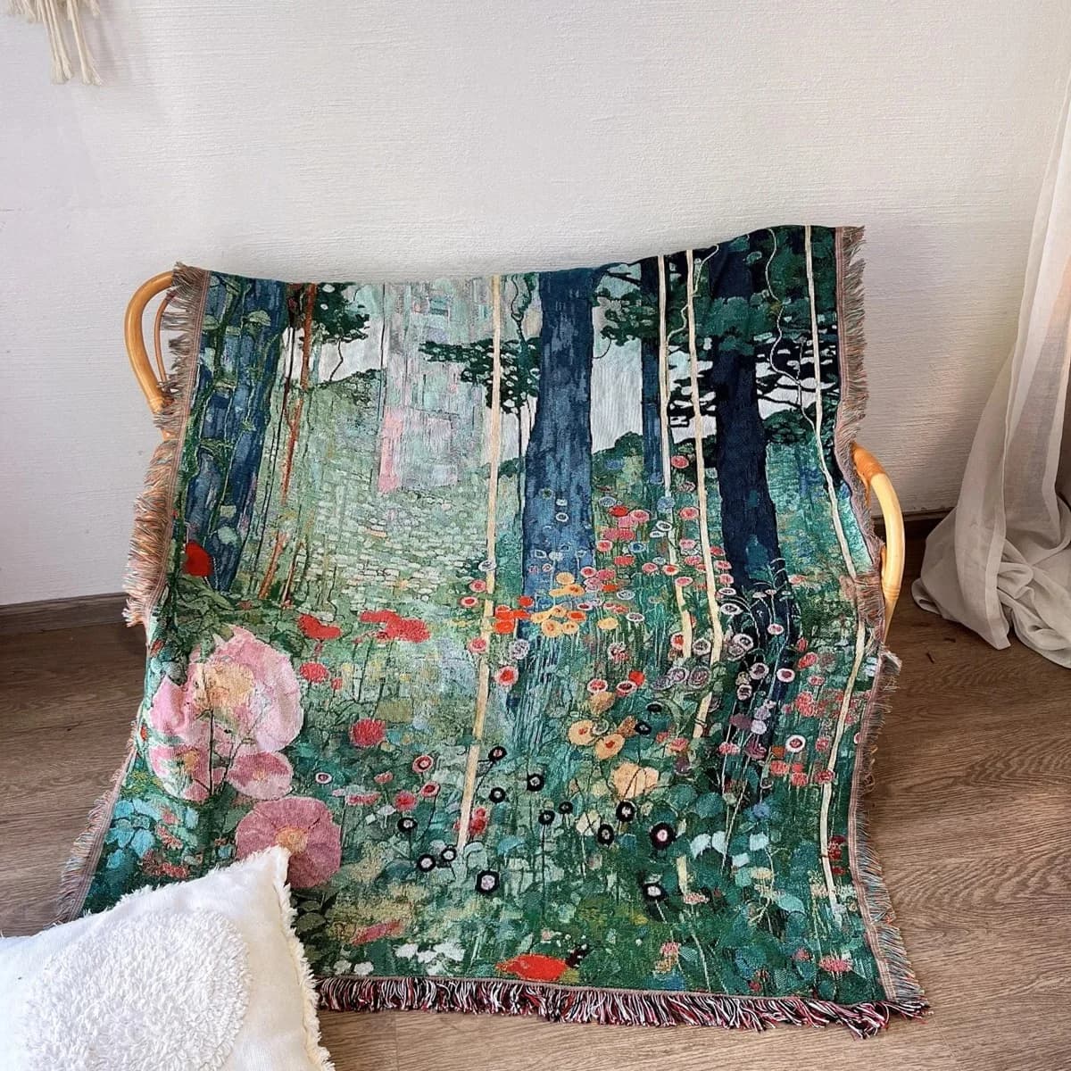 Gobelinový přehoz Klimt Tajná zahrada na pohovku nebo zeď