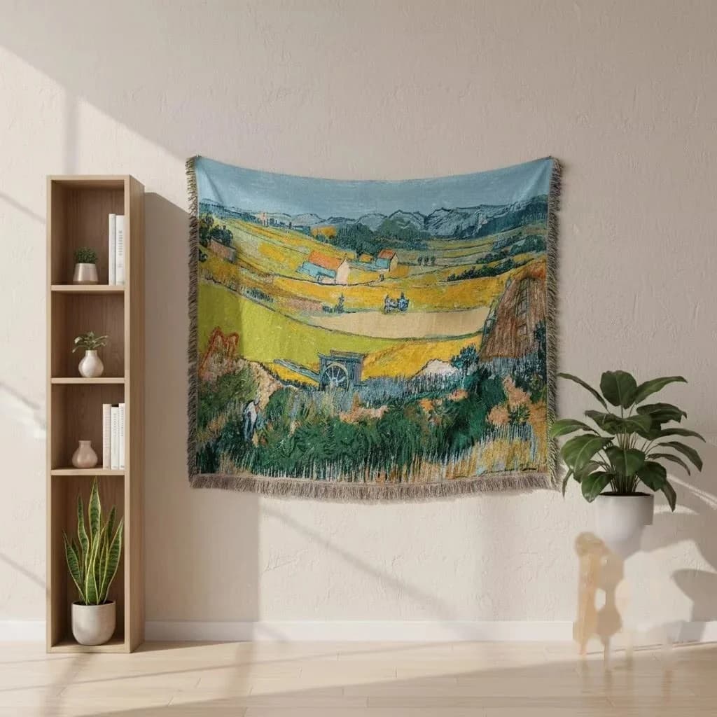 Gobelínový přehoz ve stylu Van Gogha ze směsi bavlny, nástěnné umění a potah na pohovku