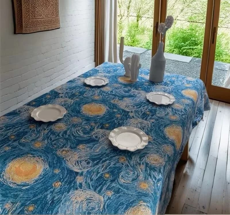 Obdélníkový ubrus Hvězdná noc, bavlněná směs