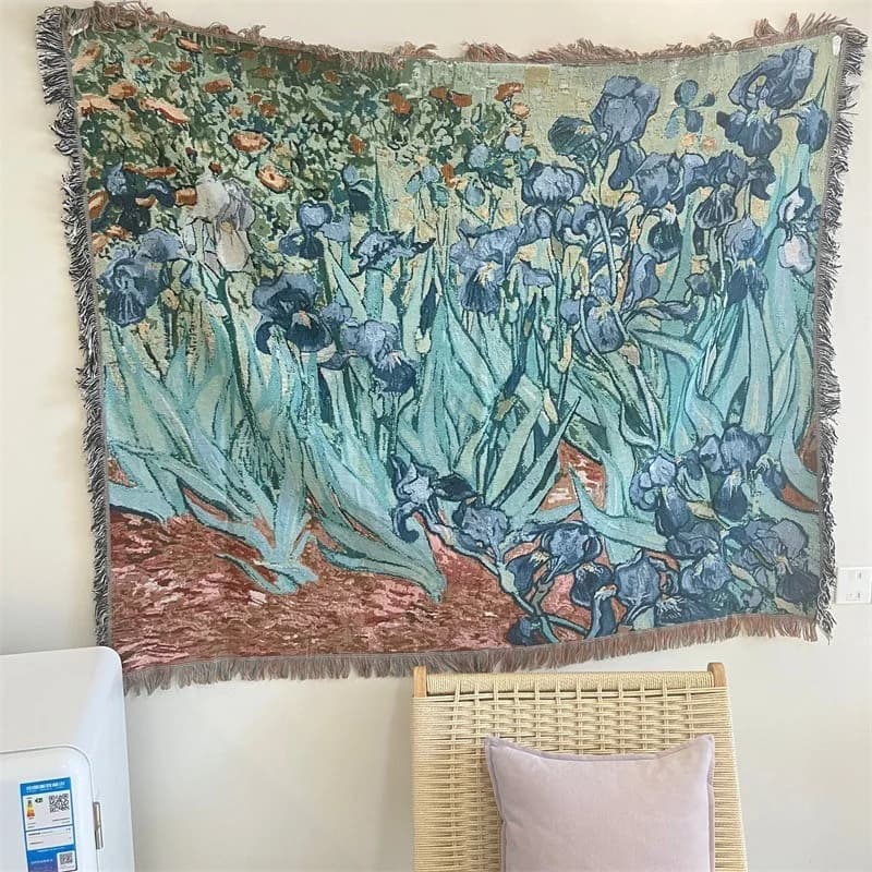 Umělecká tapiserie Van Gogh, přehoz ze směsi bavlny, dekorace na zeď