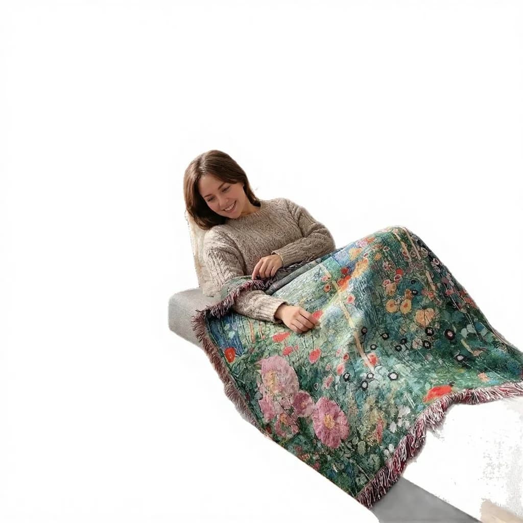 Gobelinový přehoz Klimt Tajná zahrada na pohovku nebo zeď