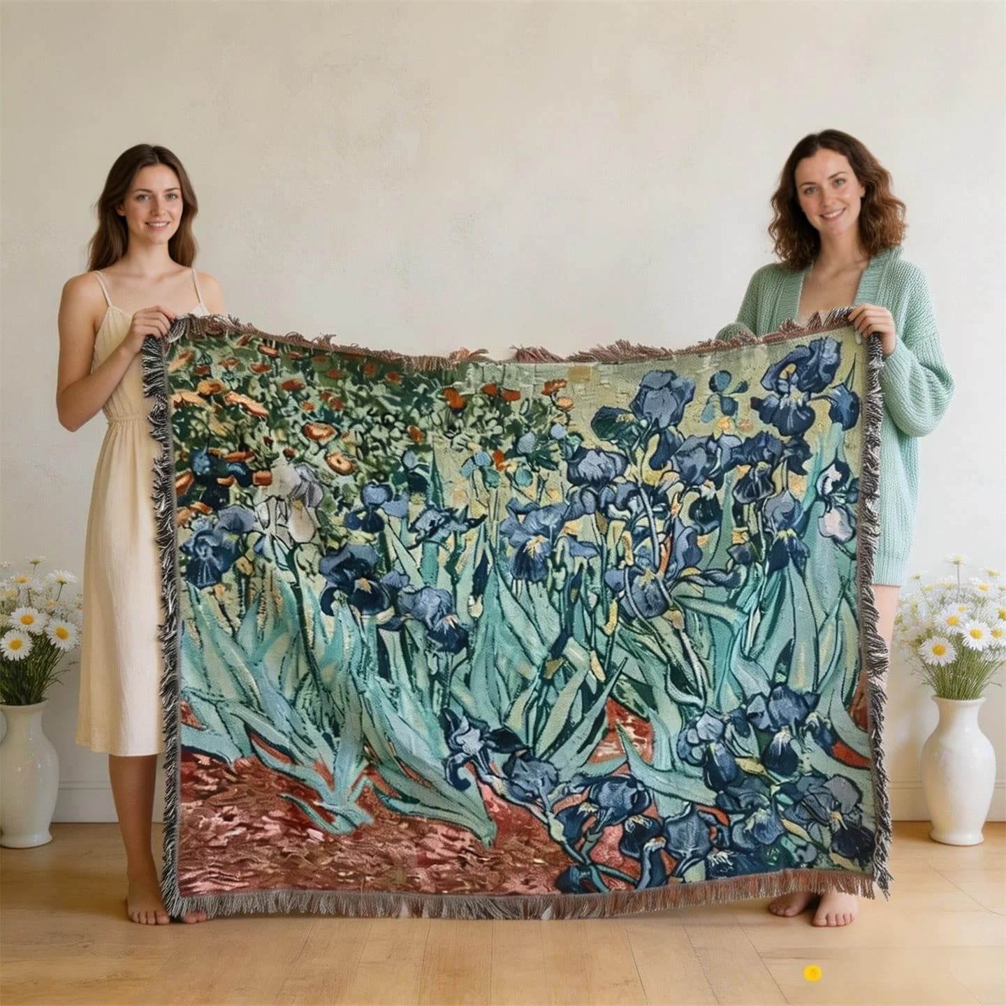 Gobelínová deka ve stylu Van Gogha, bavlněná směs, potah na pohovku
