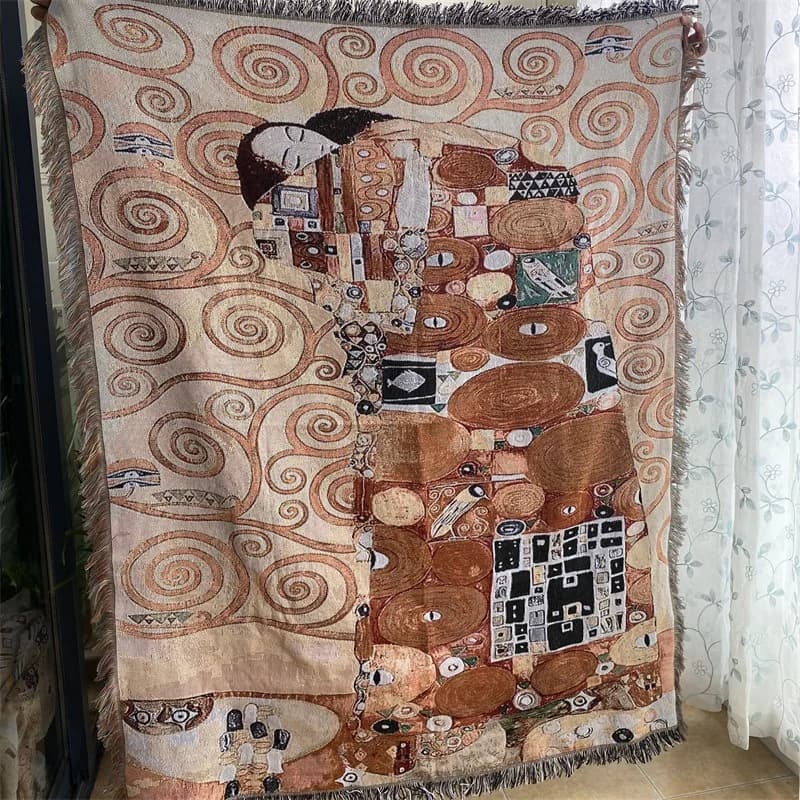Tapiserie v vintage stylu olejomalby, nástěnný přehoz na pohovku