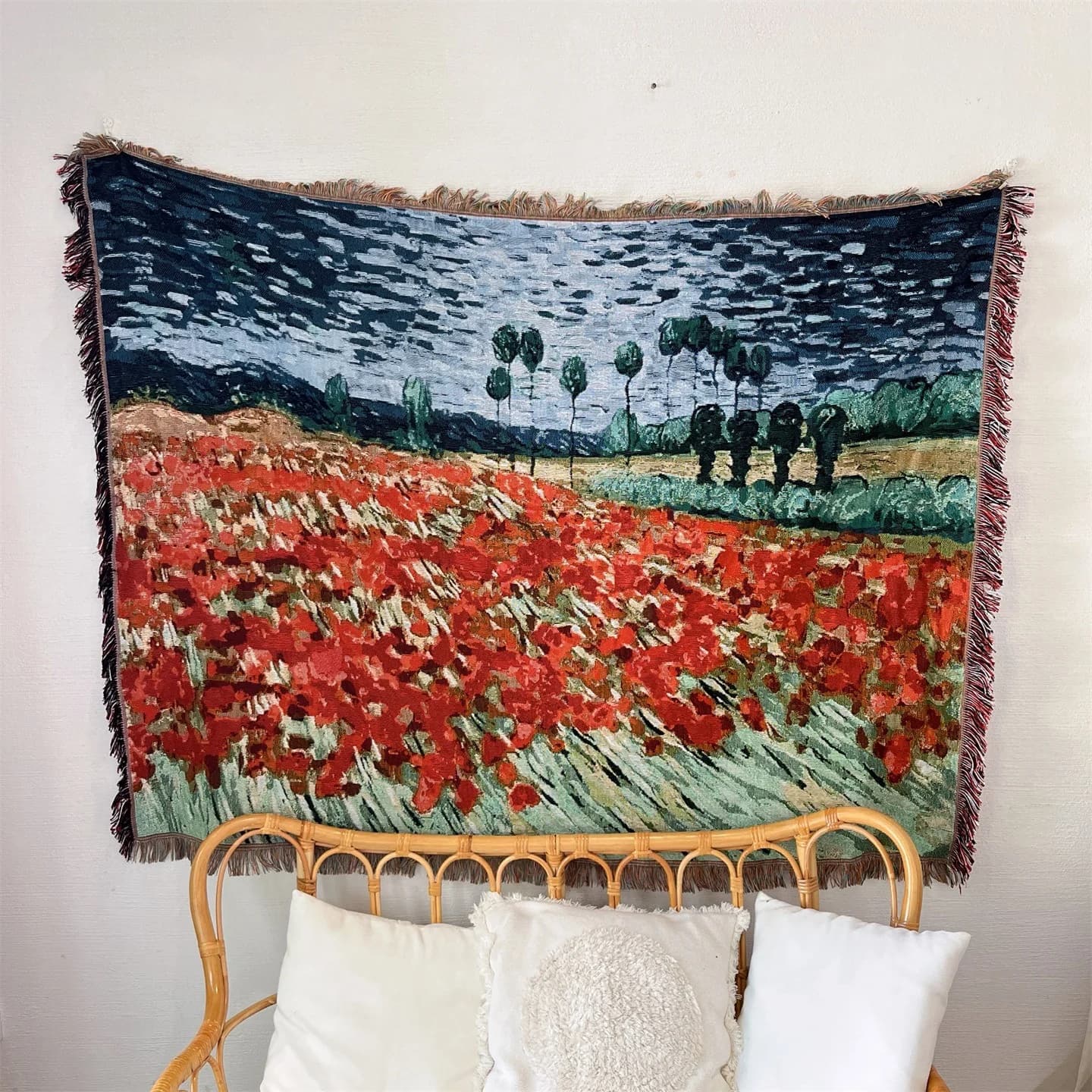 Umělecká tapiserie Van Gogh, přehoz ze směsi bavlny, dekorace na zeď